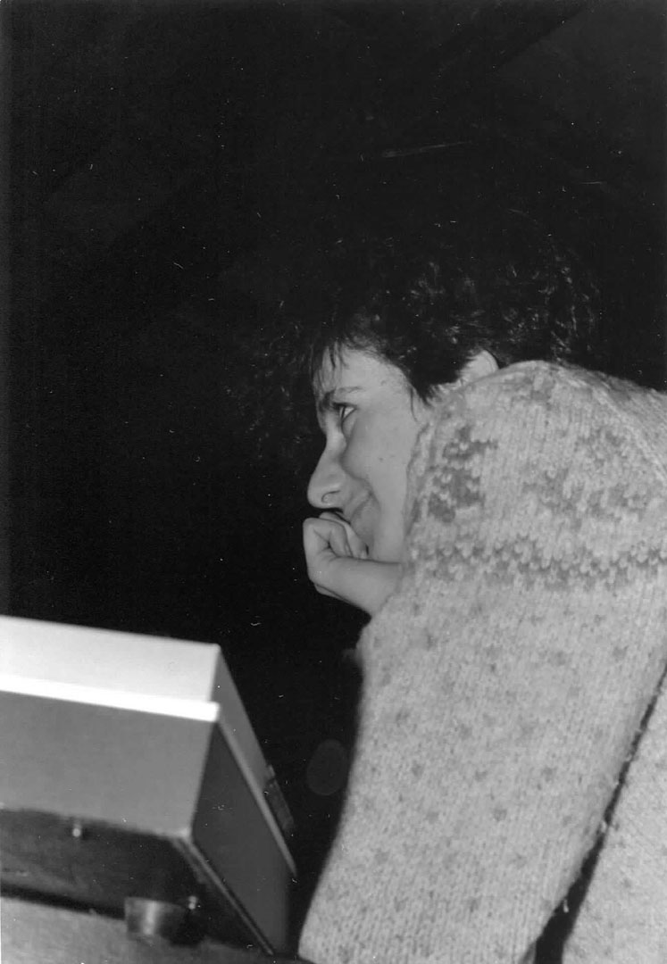 Kathren Torraca during a break in recording at the Outlook. Gretchen Schaefer photo.