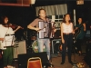 The Cowlix front line during the 1992 opening gig for the Moxie Men at Norton\'s in Kittery. From left, Melinda McCardell, Doug Hubley, Marcia Goldenberg, Gretchen Schaefer. Not visible is drummer Jonathan Nichols-Pethick. Photo by Jeff Stanton.