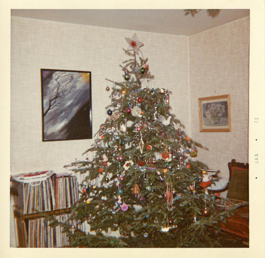 » The Hubley Christmas tree, 1972. Hubley Family photo. Notes From a
