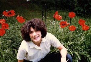 Gretchen in the garden at 506 Preble St. Hubley Archives.