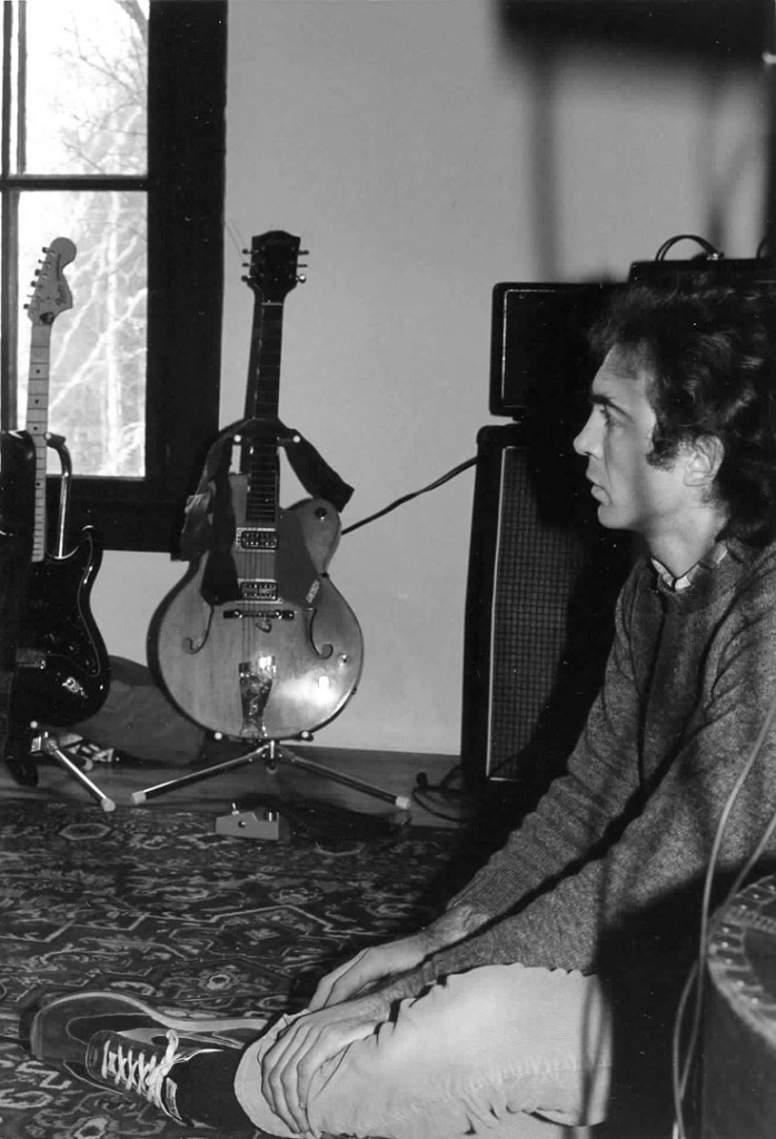 Bassist Steve Chapman listens to a playback during the Fashion Jungle's January 1984 recording sessions at the Outlook. Gretchen Schaefer photo.