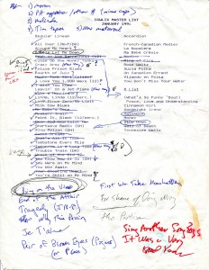 What started out as a master list of all Cowlix repertoire shows the transition from 'Lix to Boarders. (Hubley Archives)