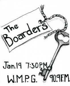 Boarders bassist Gretchen Schaefer created this poster to promote the band's WMPG-FM performance in 1996. The key harks back to our marketing campaign in 1994.