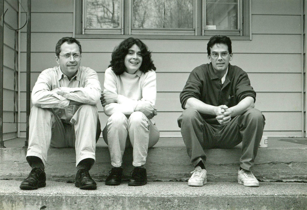 The Howling Turbines in an early publicity shot by Jeff Stanton, circa 1998. From left: Doug Hubley, Gretchen Schaefer, Ken Reynolds.