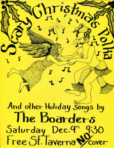 The Boarders' multi-talented bassist, Gretchen Schaefer, created the poster for this 1995 gig. Hubley Archives.