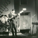 The original Fashion Jungle during a 1981 performance at Kayo's, Portland, Maine. From left: Doug Hubley, Ken Reynolds, Mike Piscopo, Jim Sullivan. Photo: Jeff Stanton.